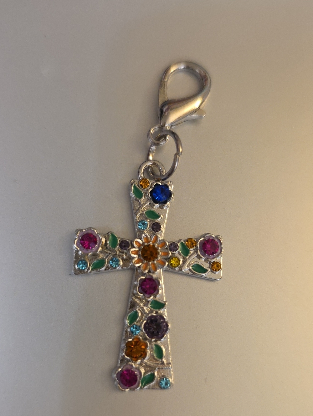Multicolor Cross Purse Charm / Zipper Pull / Keychain